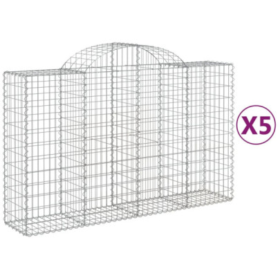 Coșuri Gabion Arcuite 5 buc - Fier Galvanizat | Livrare Gratuită