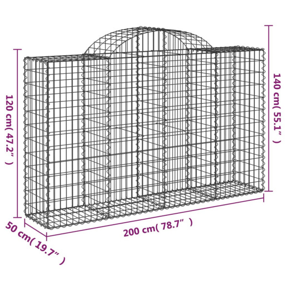 Coșuri Gabion Arcuite 15 buc - Fier Galvanizat | Livrare Gratuită