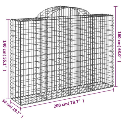 Coșuri Gabion Arcuite 14 buc - Fier Galvanizat | Livrare Gratuită