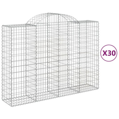 Coșuri Gabion Arcuite 30 buc - Fier Galvanizat | Livrare Gratuită