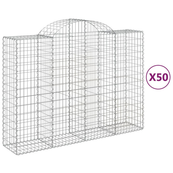 Coșuri Gabion Arcuite 50 buc - Fier Galvanizat | Livrare Gratuită