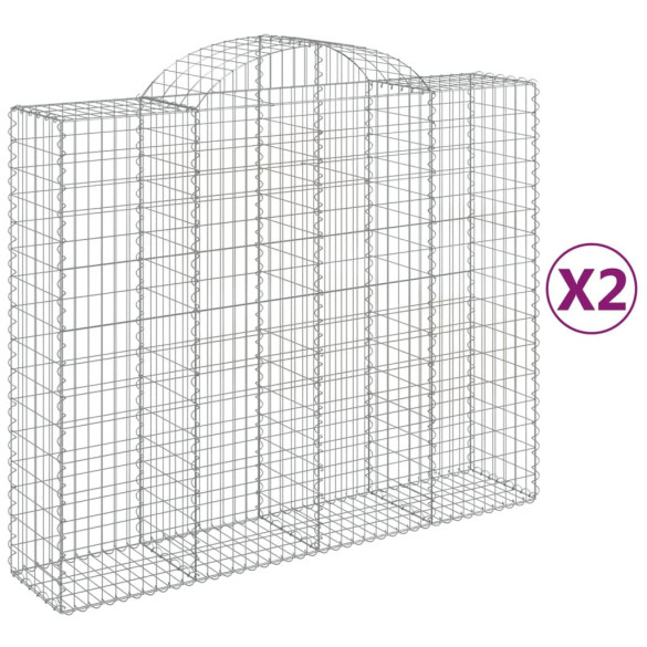 Coșuri Gabion Arcuite 2 buc - Fier Galvanizat | Livrare Gratuită