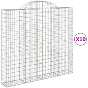 Coșuri Gabion Arcuite 10 buc - Fier Galvanizat | Livrare Gratuită 2
