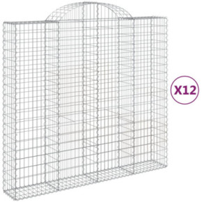 Coșuri Gabion Arcuite 12 buc - Fier Galvanizat | Livrare Gratuită 2