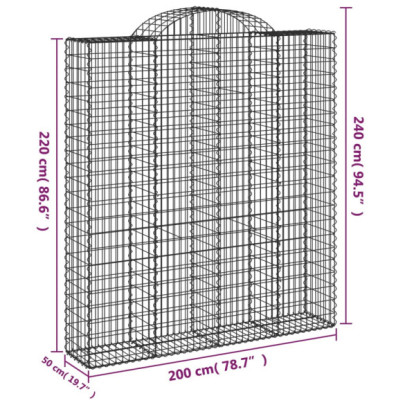 Coșuri Gabion Arcuite - 9 buc - Fier Galvanizat - Livrare Gratuită