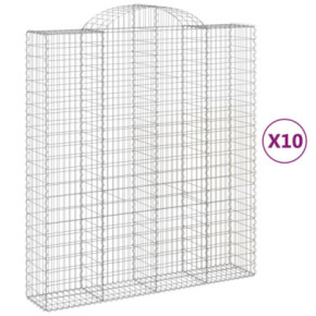 Coșuri Gabion Arcuite - 10 bucăți - Fier Galvanizat Rezistent 2