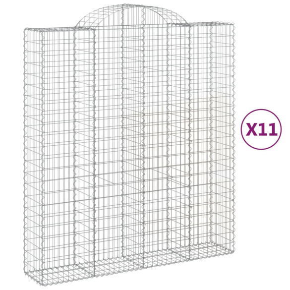 Coșuri Gabion Arcuite - 11 buc | Fier Galvanizat Durabil