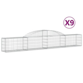 Coșuri Gabion Arcuite - Set 9 Bucăți - Fier Galvanizat 2