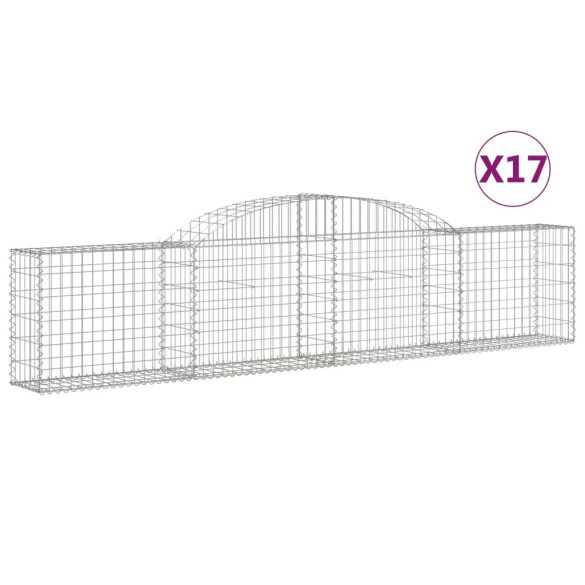 Coșuri Gabion Arcuite - Barieră Decorativă Grădină - Fier Galvanizat