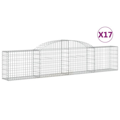 Coșuri Gabion Arcuite - Barieră Decorativă Grădină - Fier Galvanizat