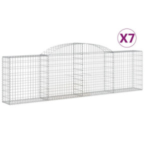 Set 7 Coșuri Gabion Arcuite | Fier Galvanizat 300x30x80/100cm 2