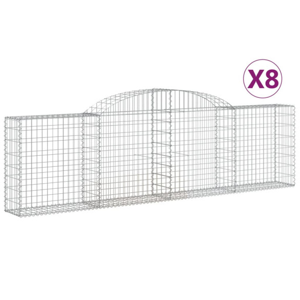 Coșuri Gabion Arcuite | Barieră Decorativă Grădină | Fier Galvanizat