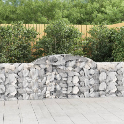 Set 11 Coșuri Gabion Arcuite | Fier Galvanizat 300x30x80/100 cm