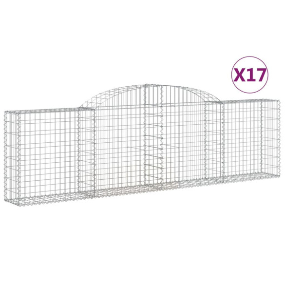 Coșuri Gabion Arcuite | Barieră Decorativă Grădină | Fier Galvanizat