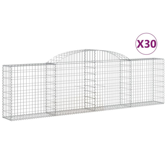 Coșuri Gabion Arcuite - 30 bucăți | Fier Galvanizat Rezistent