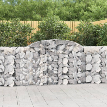 Coșuri Gabion Arcuite 12 buc - Barieră Decorativă Grădină