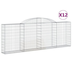 Coșuri Gabion Arcuite 12 buc - Barieră Decorativă Grădină 2