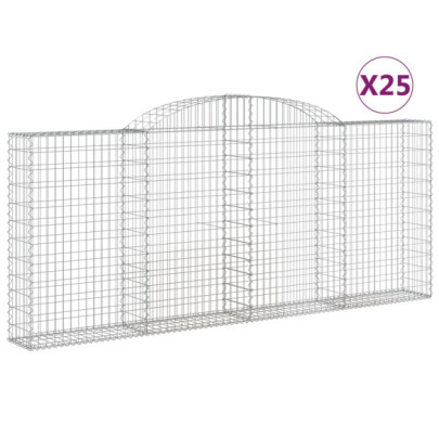 Coșuri Gabion Arcuite 25 buc - Fier Galvanizat | Livrare Gratuită