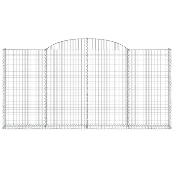 Set 4 Coșuri Gabion Arcuite | Fier Galvanizat 300x30x140/160 cm