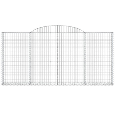Set 4 Coșuri Gabion Arcuite | Fier Galvanizat 300x30x140/160 cm