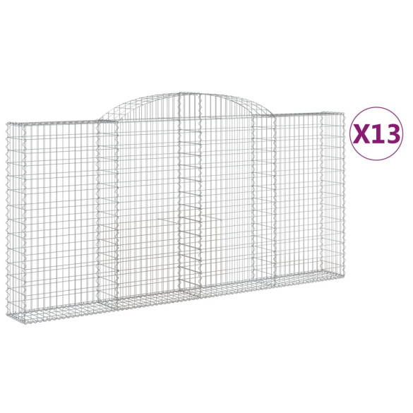 Set Gabion Arcuit 13 bucăți - Fier Galvanizat Rezistent