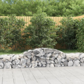 Coșuri Gabion Arcuite | 3 bucăți | Fier Galvanizat | 300x50x40/60 cm