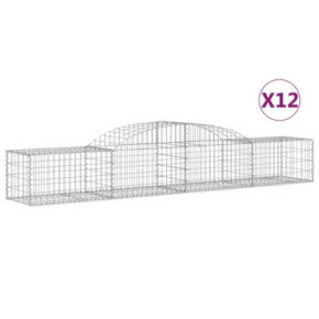 Coșuri Gabion Arcuite 300x50x40/60cm - 12 bucăți - Fier Galvanizat 2