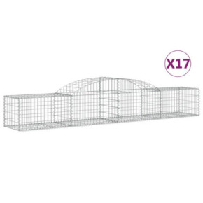Coșuri Gabion Arcuite - 17 bucăți - 300x50x40/60cm - Fier Galvanizat 2