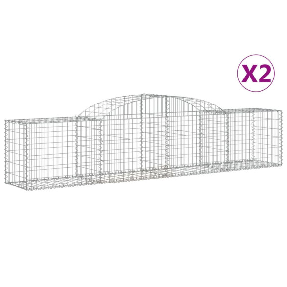 Coșuri Gabion Arcuite 2 Bucăți - 300x50x60/80 cm