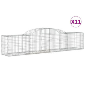 Coșuri Gabion Arcuite 11 buc - Barieră Decorativă Grădină 2