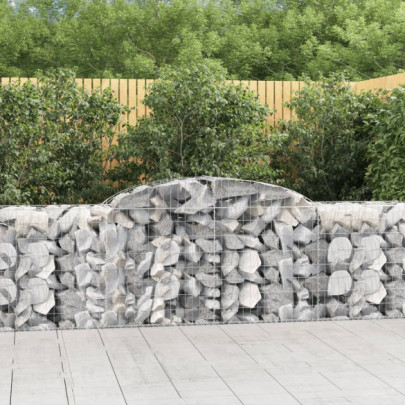 Coșuri Gabion Arcuite | Barieră Decorativă Grădină | Fier Galvanizat