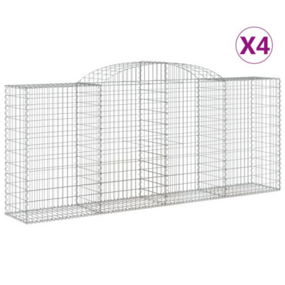 Coșuri Gabion Arcuite 4 buc - Fier Galvanizat | Livrare Gratuită