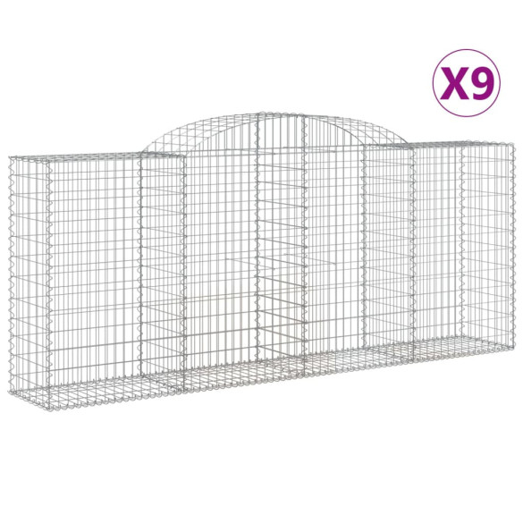Coșuri Gabion Arcuite Fier Galvanizat | Barieră Decorativă Grădină