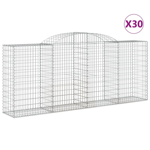 Coșuri Gabion Arcuite 30 buc - Fier Galvanizat | Livrare Gratuită