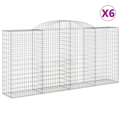 Coșuri Gabion Arcuite 6 buc - Barieră Decorativă Grădină