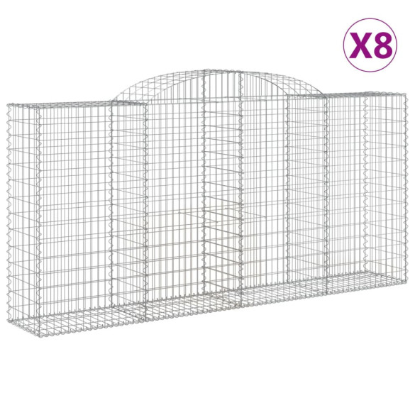 Coșuri Gabion Arcuite | Barieră Decorativă Grădină | Fier Galvanizat