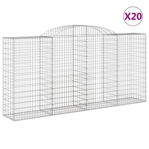 Coșuri Gabion Arcuite 20 buc - Fier Galvanizat | Livrare Gratuită