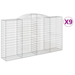 Set 9 Coșuri Gabion Arcuite | Fier Galvanizat 300x50x160/180 cm 2