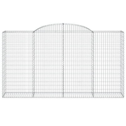 Set 9 Coșuri Gabion Arcuite | Fier Galvanizat 300x50x160/180 cm