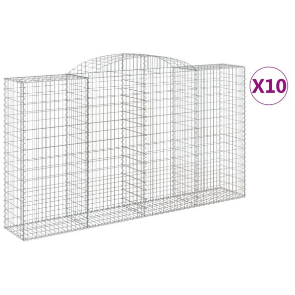 Coșuri Gabion Arcuite 10 buc - Fier Galvanizat | Livrare Gratuită
