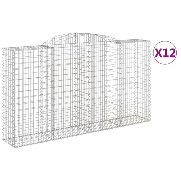 Coșuri Gabion Arcuite 12 buc - Fier Galvanizat | Livrare Gratuită