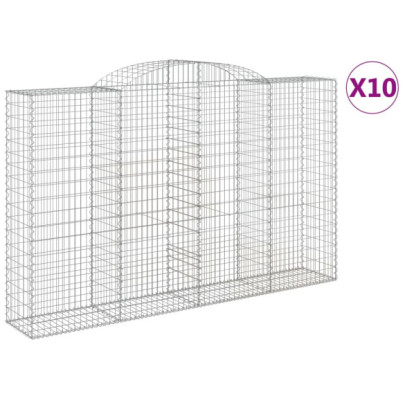 Coșuri Gabion Arcuite 10 buc - Barieră Decorativă Grădină