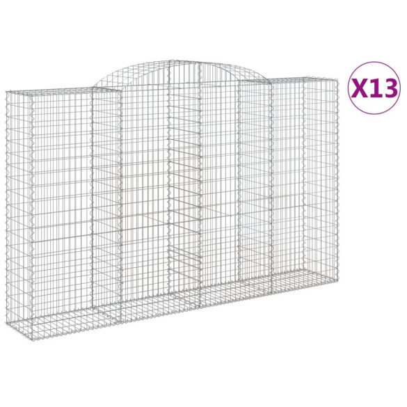Coșuri Gabion Arcuite Fier Galvanizat - Set 13 Bucăți