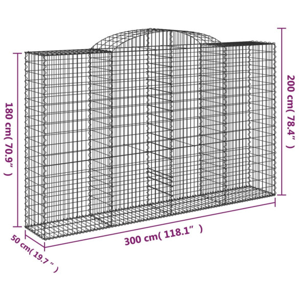 Coșuri Gabion Arcuite Fier Galvanizat - Set 13 Bucăți