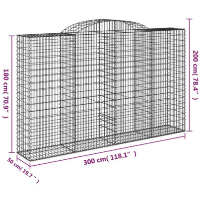 Coșuri Gabion Arcuite Fier Galvanizat - Set 13 Bucăți