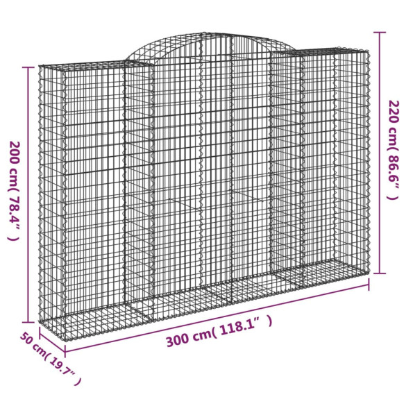 Coșuri Gabion Arcuite Fier Galvanizat | Barieră Decorativă Grădină