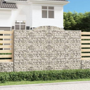 Set Gabion Arcuit 8 bucăți - Gard Fier Galvanizat 300x50x200/220 cm