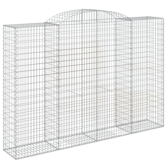 Set Gabion Arcuit 8 bucăți - Gard Fier Galvanizat 300x50x200/220 cm