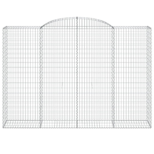 Set Gabion Arcuit 8 bucăți - Gard Fier Galvanizat 300x50x200/220 cm