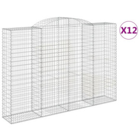 Coșuri Gabion Arcuite Fier Galvanizat - Gard Decorativ 2